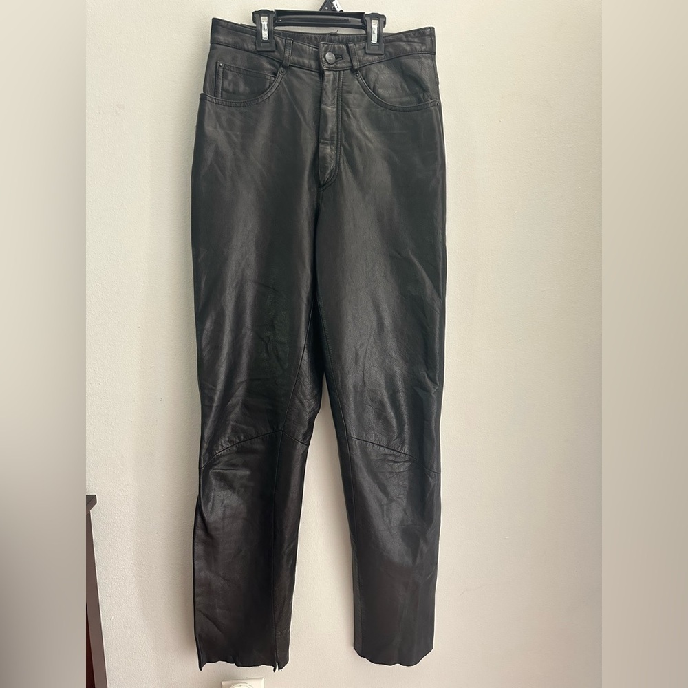Vintage Sea Dream Leather Women Biker Pants Black High Rise Size 4